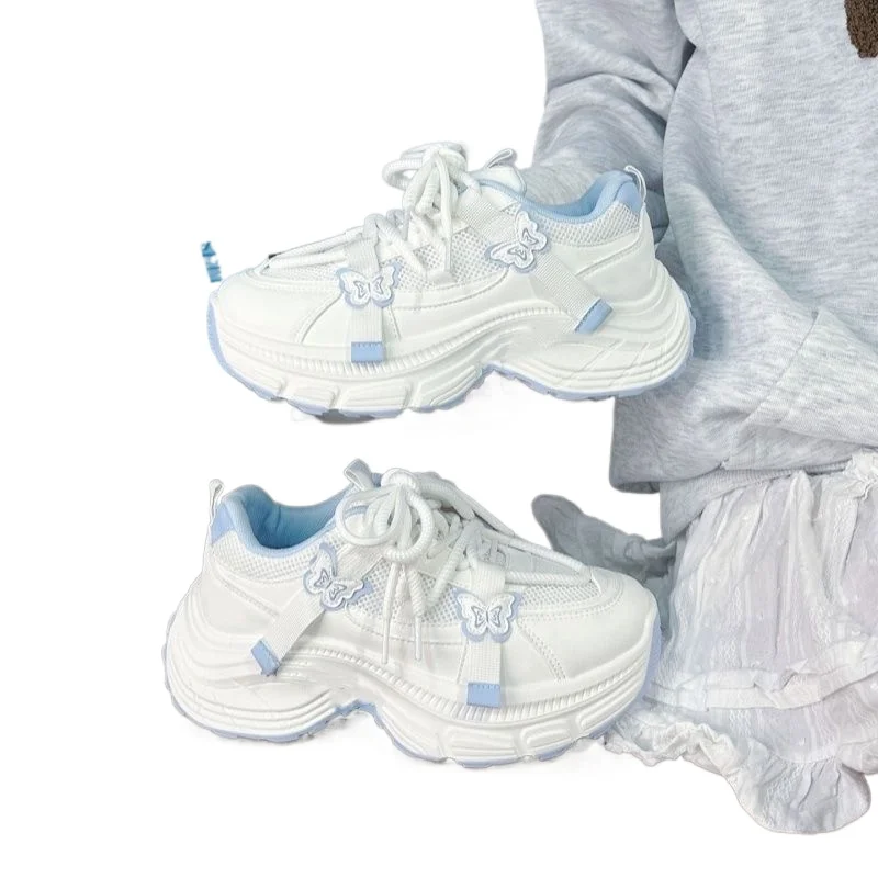 Nouvelles Chaussures Papillon Femme 2026 Tendance Polyvalentes à Semelle Épaisse en Cuir, Petites Tailles, Meilleures Ventes, Style Dad Shoes Populaire