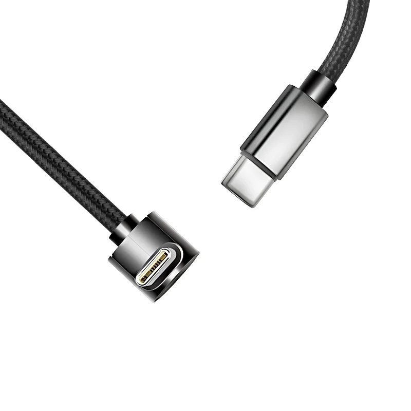 النايلون مضفر 90 درجة الكوع USB نوع C إلى USB C PD كابل آيفون سامسونج ل تسلا 60 واط شاحن سريع الحبل كابل USB-C