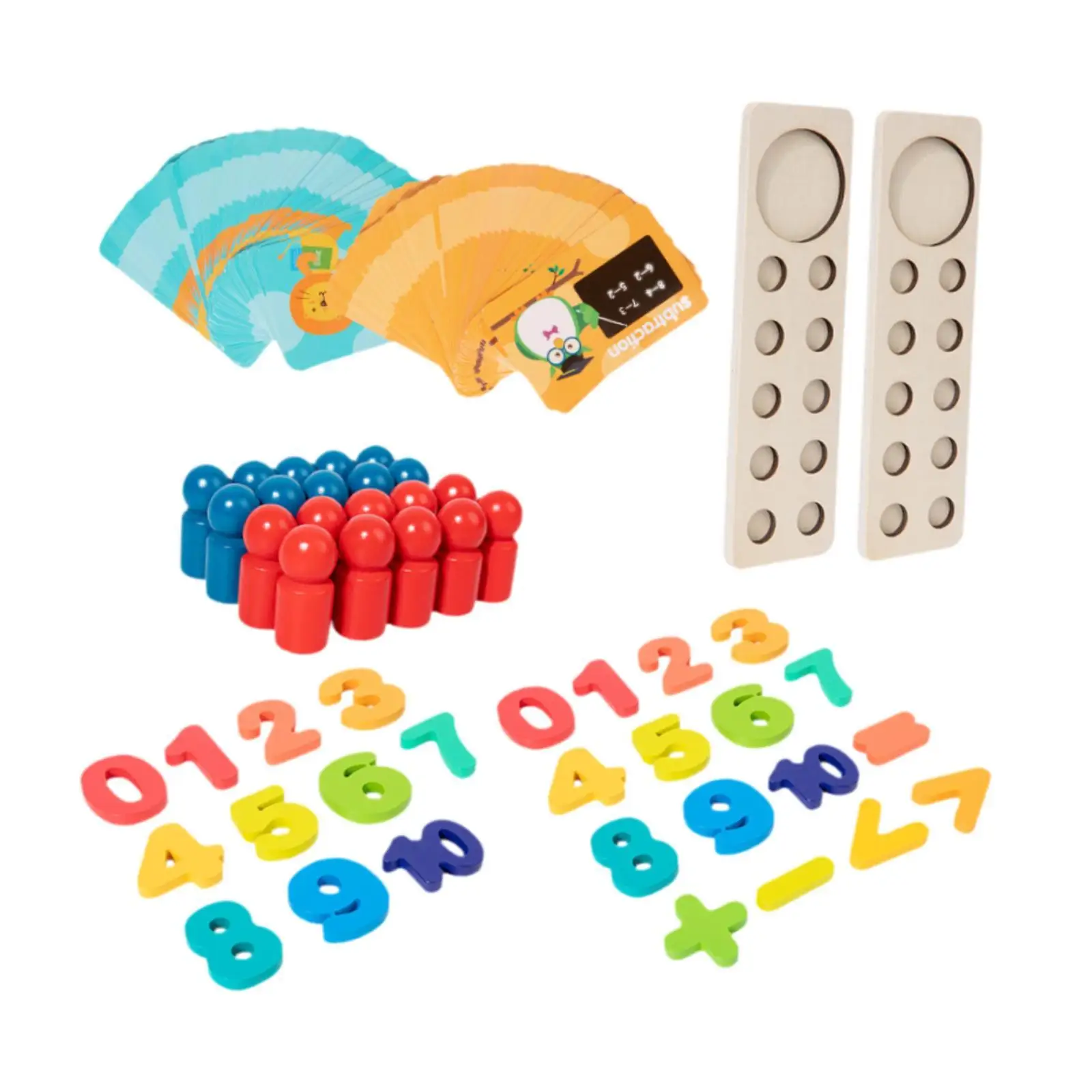 Jouets d'apprentissage des maths pour enfants de 4 à 6 ans, pièces en bois, héros, Montessori, comptage, maternelle, garçon, fille