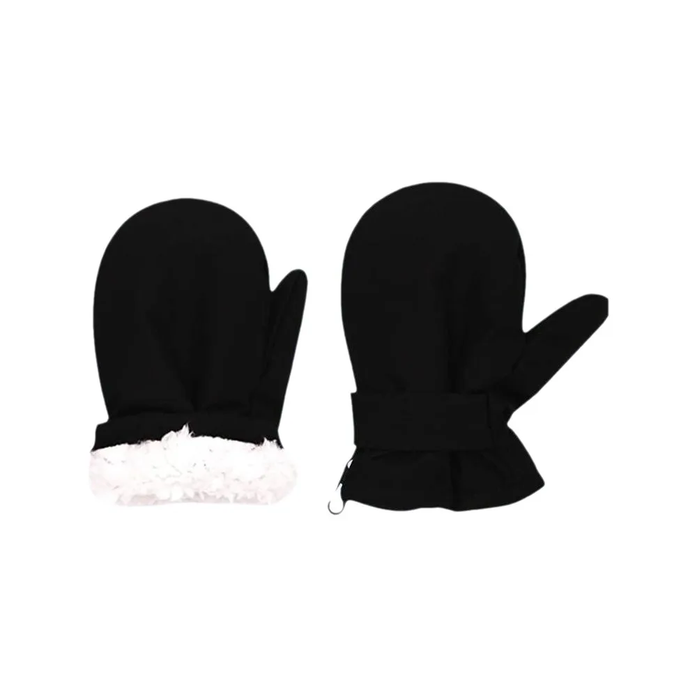 Thick Thermal Waterproof Kids Mittens Anti‑Lost Clip Fleece Lined Snow Mittens 2-6Years Winter Gloves