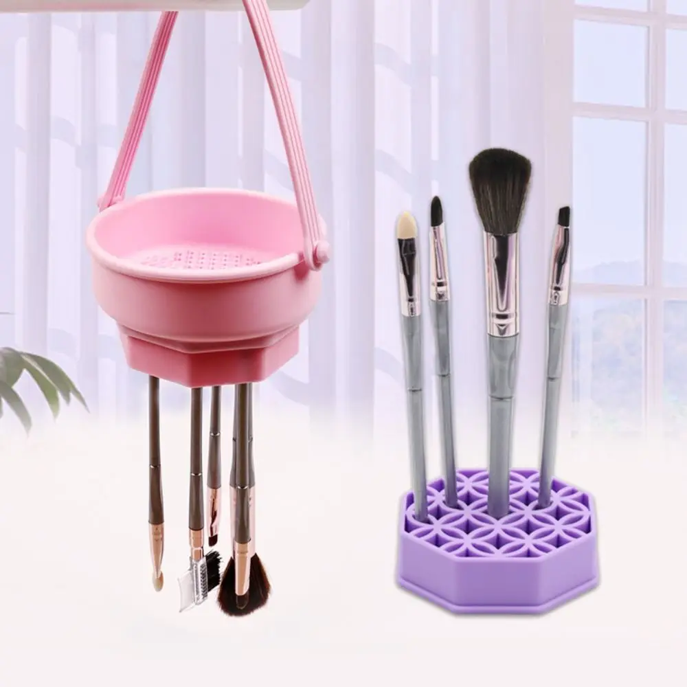 Tragbare 3-in-1-Matte für Make-up-Pinsel, zum Aufhängen, Mehrzweck-Make-up-Pinsel-Wäscheständer, Silikon-Wäscheständer