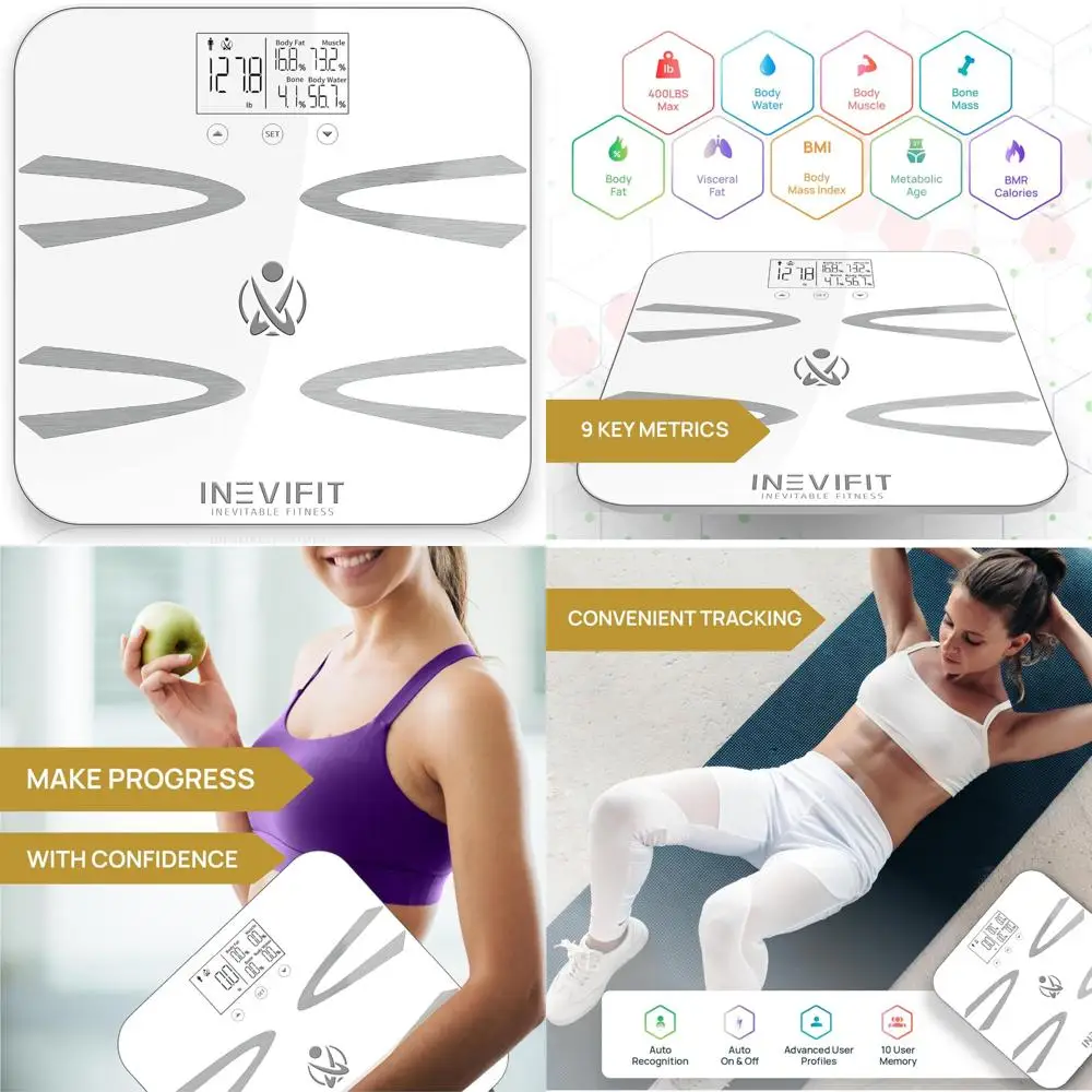 

Digital Body Composition Analyzer: Accurate Bathroom Scale Measures Weight, Body Fat, Water, Muscle for Fitness Tracking