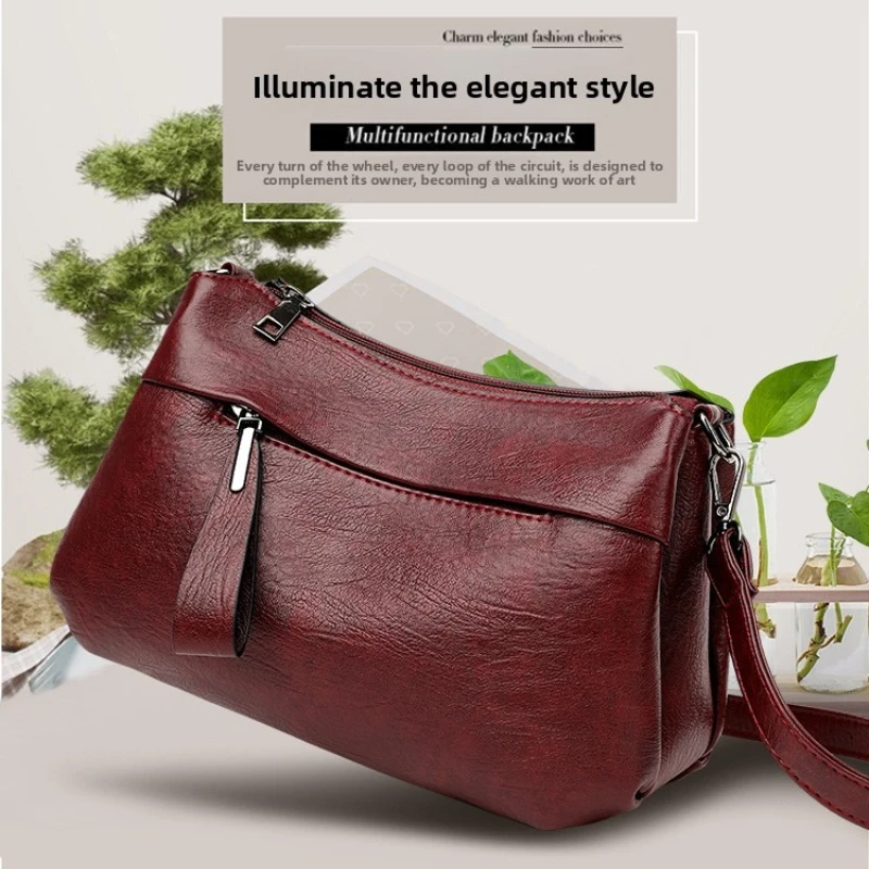 Fashion Faux Leather Crossbody Bags for Women's, Front Zipper Pocket, Adjustable Strap, Practical  Shoulder Purse for Commuter