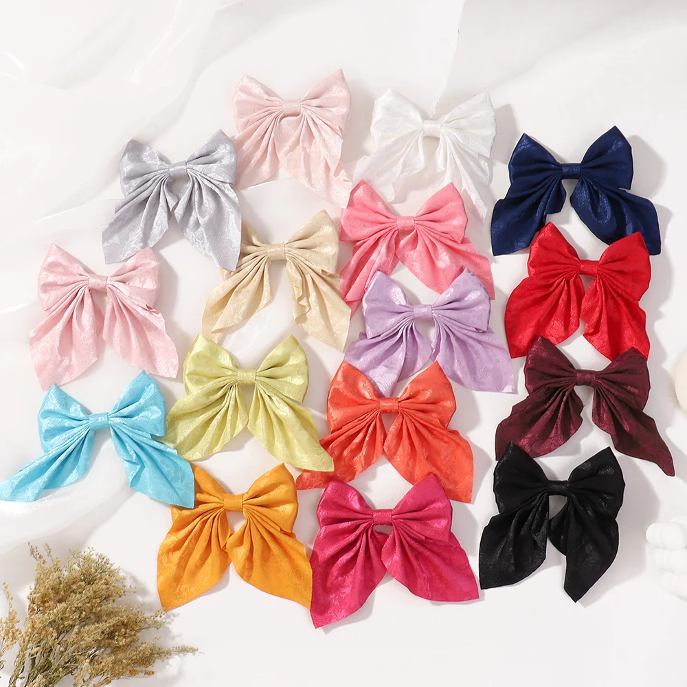 Pince à cheveux élégante en satin avec grand nœud pour femmes et filles, barrettes papillon, pince à bec de canard, style collège Lolita, accessoires pour cheveux pour enfants, nouveau