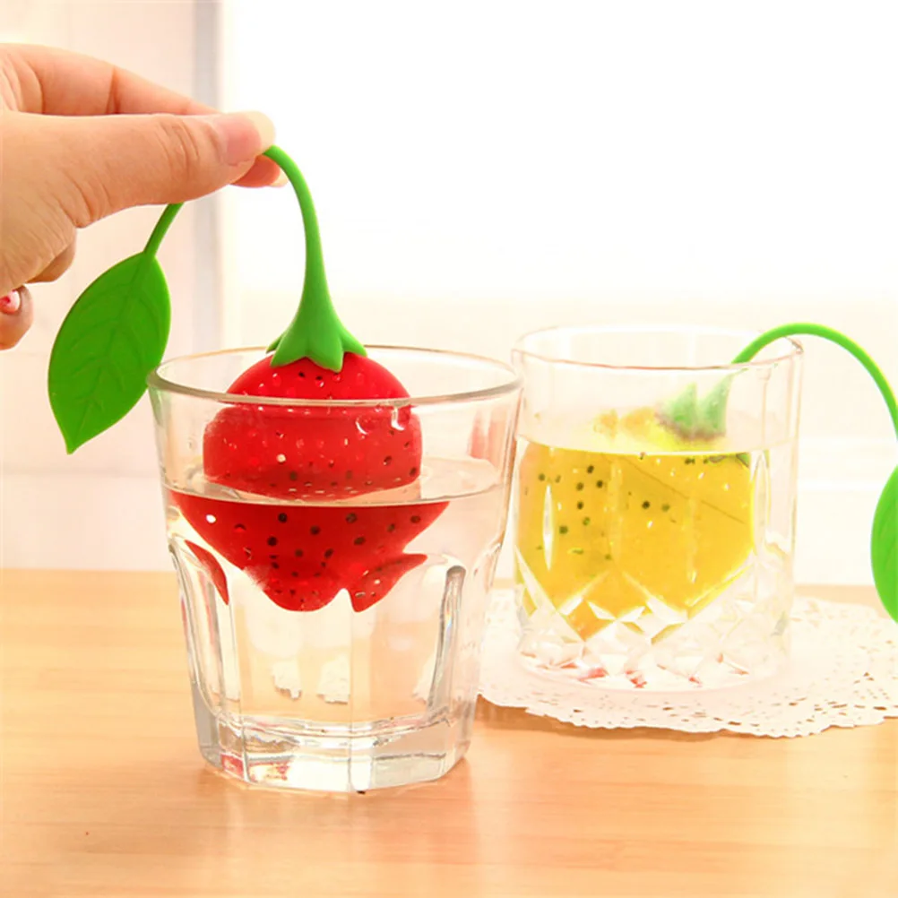 

Strawberry Tea Infuser Silicone Filter for Loose Leaf Strainer Reusable Eco Friendly Brewer Floating Design Easy Clean Kitchen