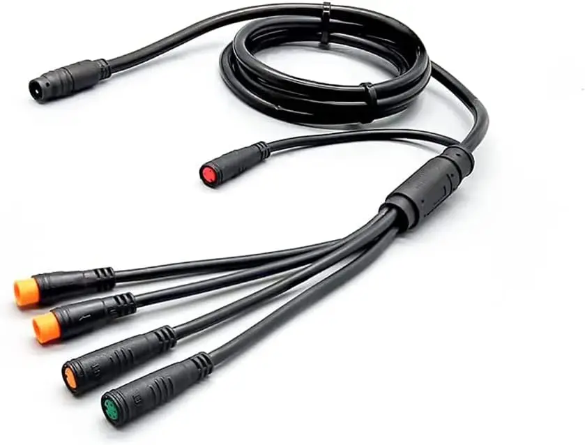 

Nulkomma Electric Bike 1T4 1T5 Waterproof Light Ebrake Throttle Display E-Bike E-Bike Integration Cable Waterproof 1-5 for KT