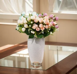 Artificial Rose Bouquet Vintage Silk Roses Flower for Home Wedding Party Garden Decor 1 Bunch Fake Flowers