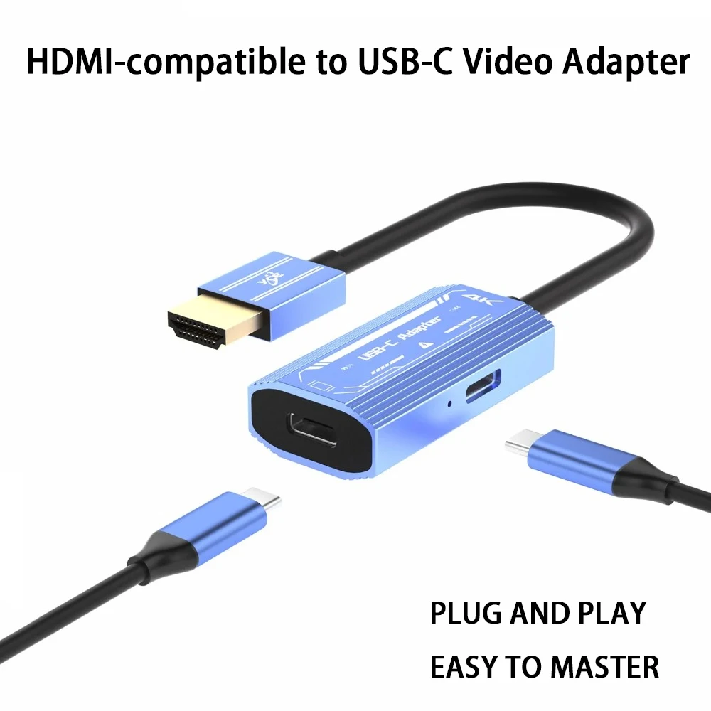 HDMI-совместимый видеоконвертер USB-C 4K@60Hz для подключения ПК, ноутбука к Xreal Air, Rokid, VITURE, RayNeo.