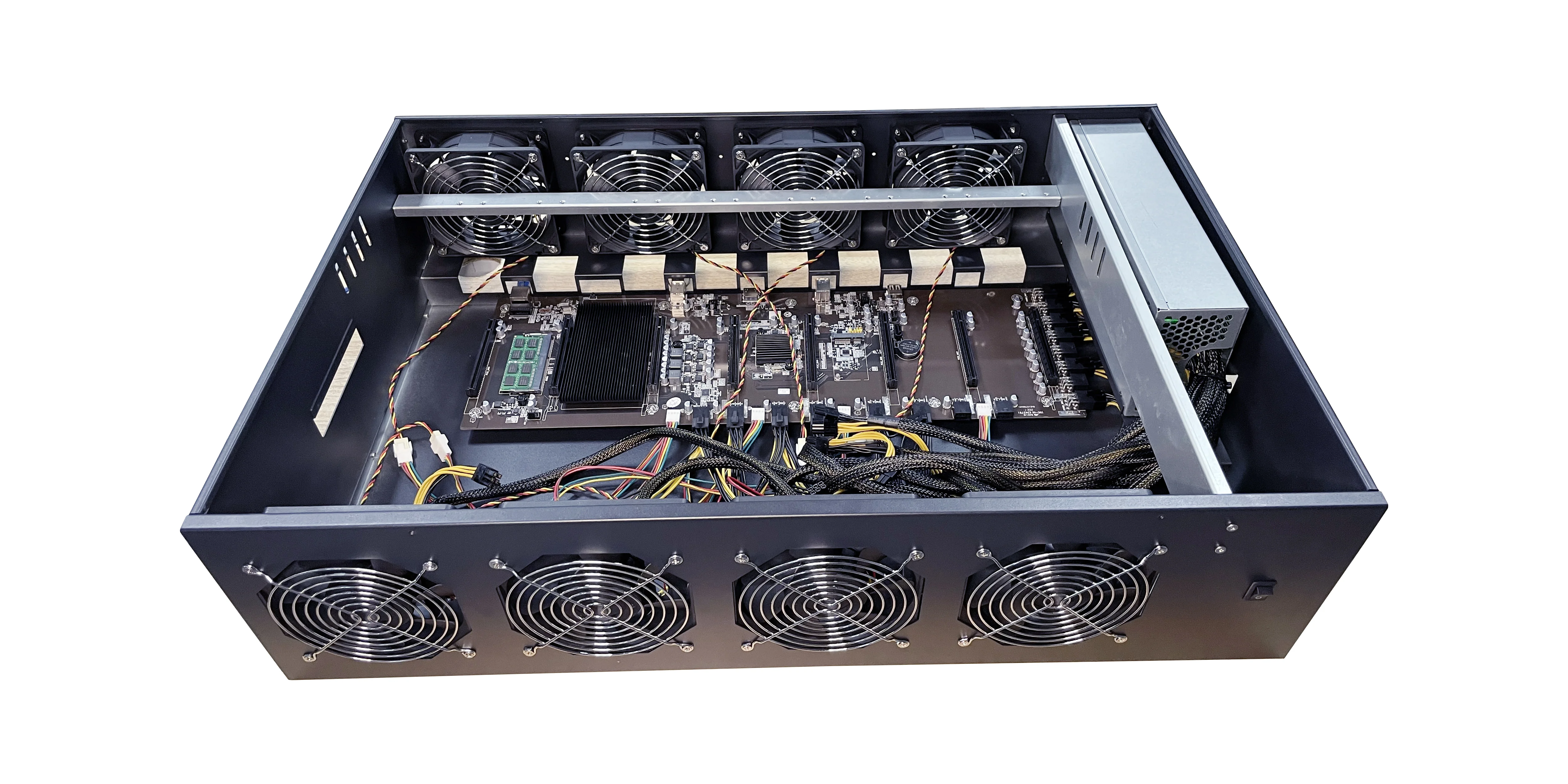 8gpu máquina chassi cpu b7 8g gpu 2600mh 2021 8 cartões plataforma silenciosa quadro caixa de computador para uso computador