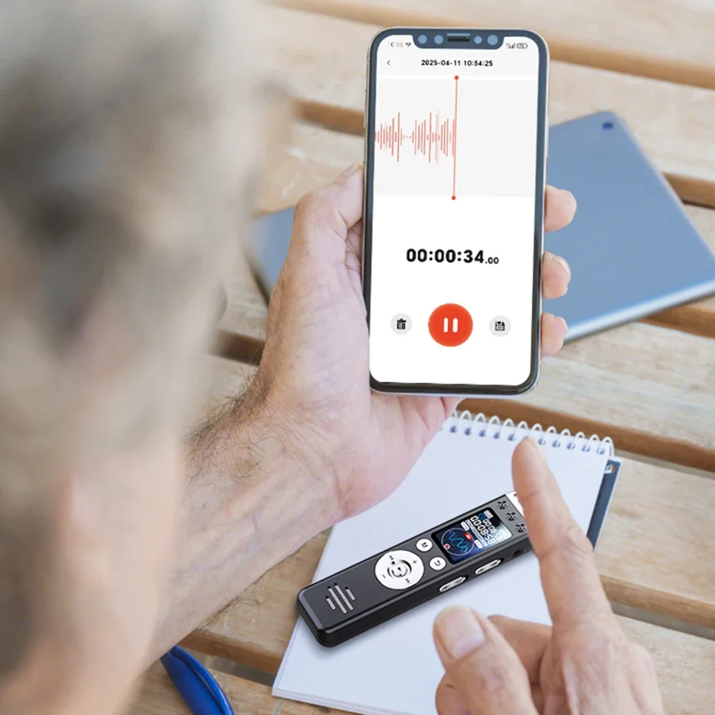 Q88A AI مسجل الحد من الضوضاء ChatGPT مسجل ترجمة ذكي APP التحكم جهاز تسجيل الترجمة