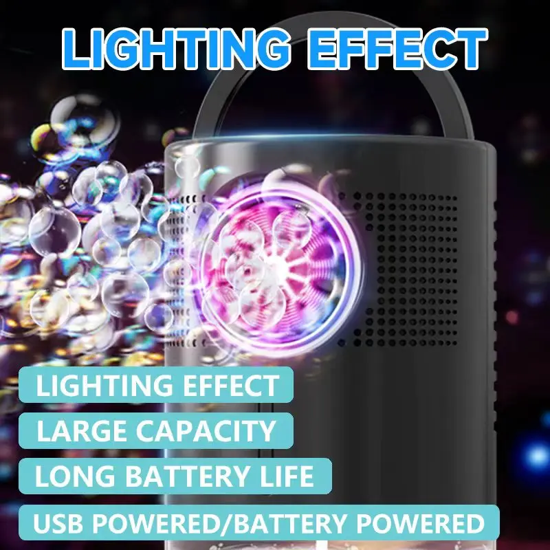 Eine runde Seifenblasenmaschine speziell für Outdoor-Partys mit einem Fassungsvermögen von 400 ml, ist ein tragbarer, langlebiger, großer Kapazität