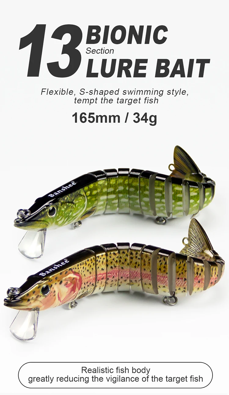 165mm 34g Angeln Lockt Jointed Wobbler Swimbait Sinking Wobbler Für Hecht Forelle Bass Trolling Künstliche Harten Köder Tackle – Detail 3