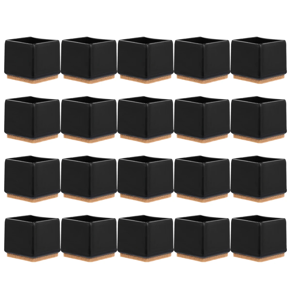 

20pcs Chair Feet Protectors Table Leg Covers Anti Slip Floor Pads Soft PVC Felt Fits Chairs Desk Kitchen Dining Bar Stool Home