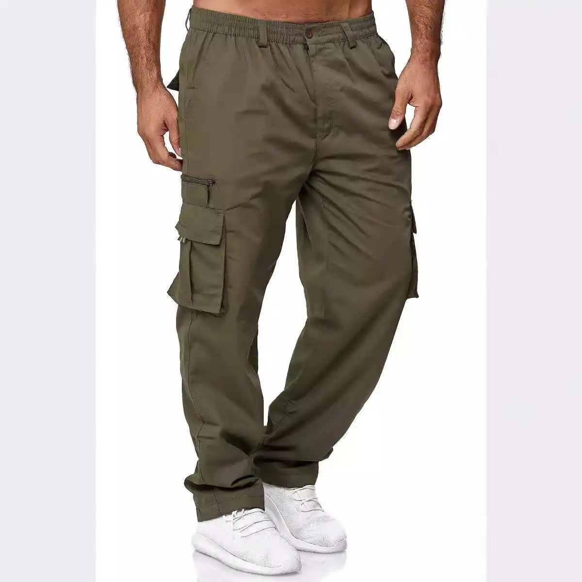 

Men's Casual Sweatpants Jogger Cargo Pants Multi Pockets Military Style Straight Leg Cotton Linen Blend Autumn Spring Fashion
