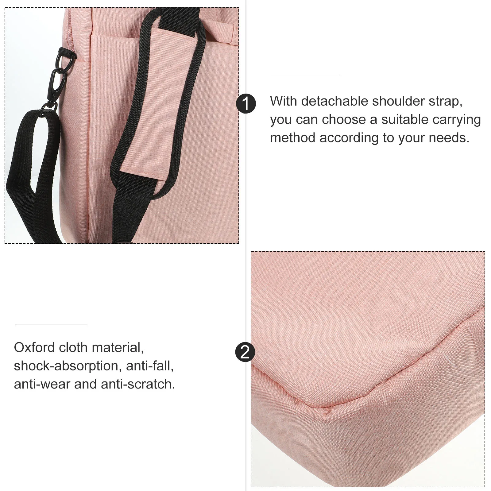 

1pc Laptop Bag Storage Pouch Detachable Shoulder Strap Shockproof Lightweight Portable For Notebook Tablet