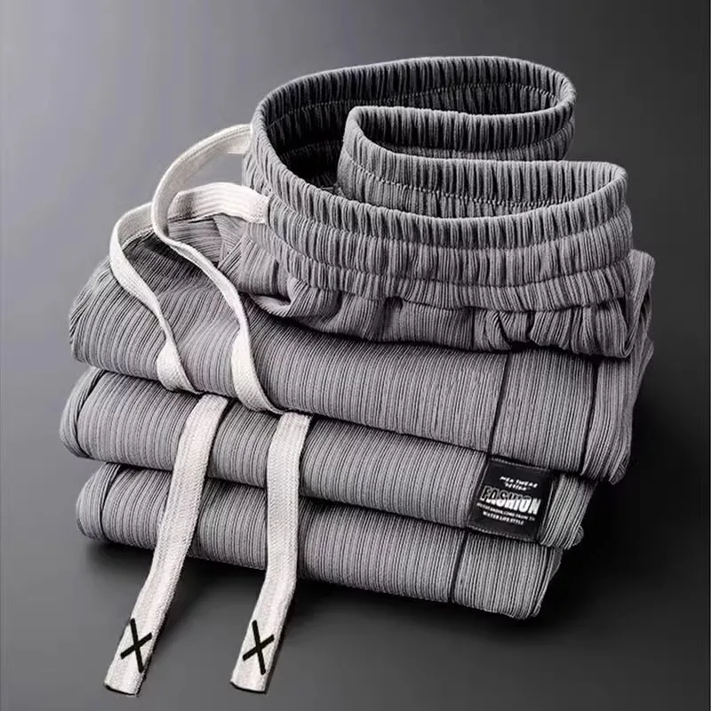 

Легкие летние спортивные брюки из ледяного шелка для женщин: свободные повседневные брюки больших размеров с прямыми штанинами, комфортная посадка