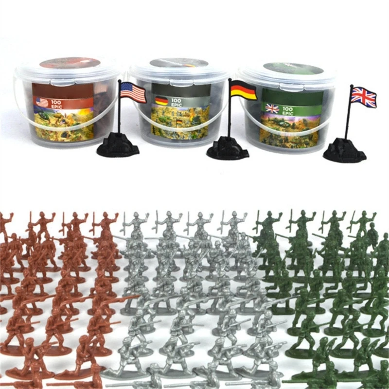 100PCS Military Soldiers with 12 Styles Multiple Posture Army Figurine Models