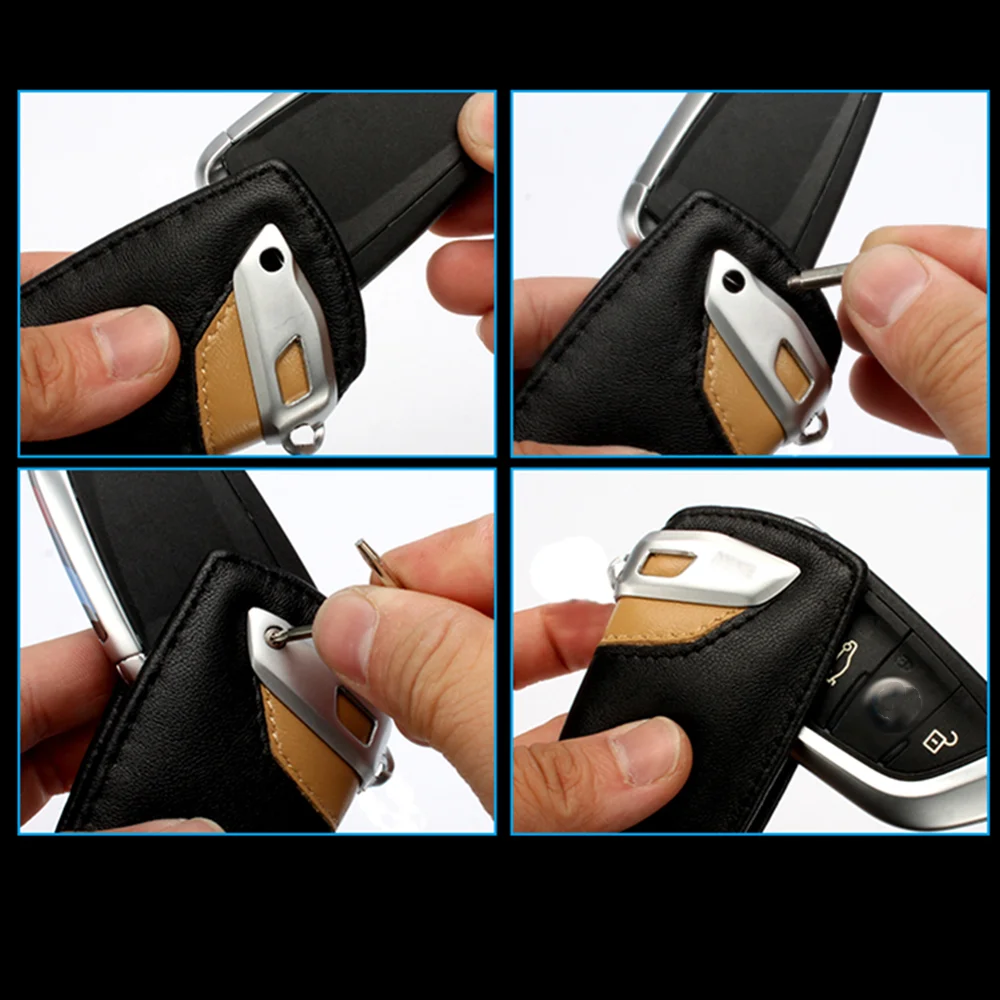 Genuine Leather Key Case Cover Keychain For BMW 1 2 3 4 5 6 7 Series X3 X4