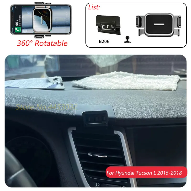 1 Suit Car Phone Holder For Hyundai Tucson L 2015-2018 Air Outlet Rotatable Stand Mount One-handed operation Bracket Accessories