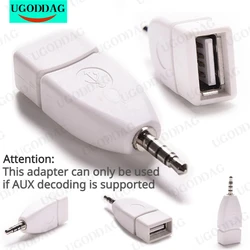 Car MP3 Player Converter Audio Adapter 3.5mm Male AUX Audio Plug Jack To USB Female Converter Cable Cord Adapter for Car Audio