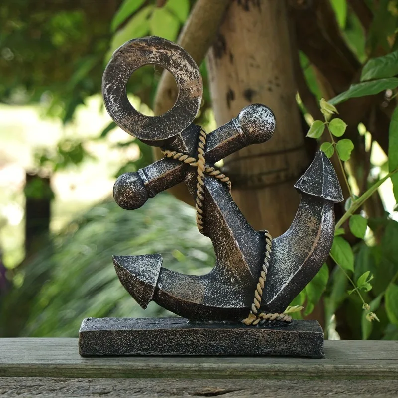 Décoration d'ancre pour la Navigation, Sculpture d'ancre de bateau, artisanat en résine rétro créatif Antique à la mode
