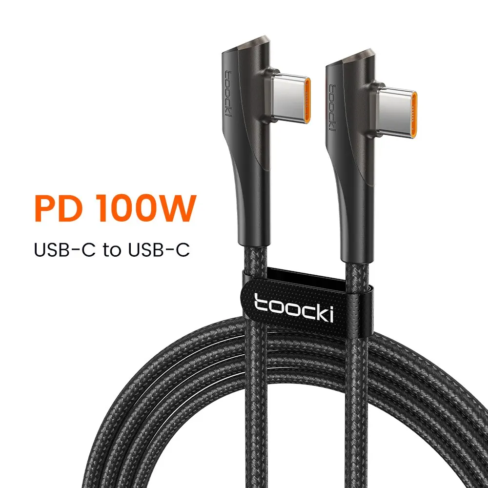 Toocki 60w 100w usb typ c 90 grad dual ellenbogen daten kabel für huawei xiaomi samsung realme