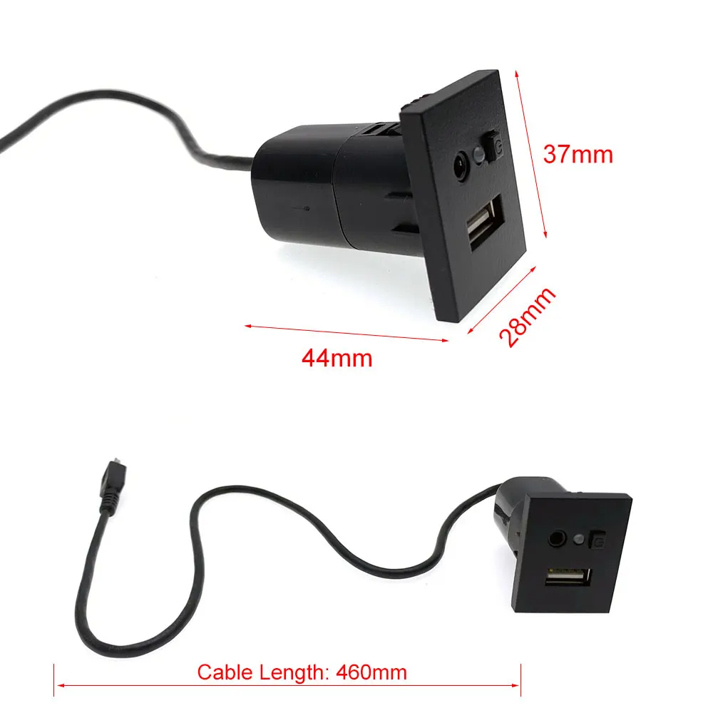 For Ford Focus II MK2 2009 2010 2011 CD Player Mini USB Cable Adapter USB 2.0 Slot Input Button Panel Car Accessories