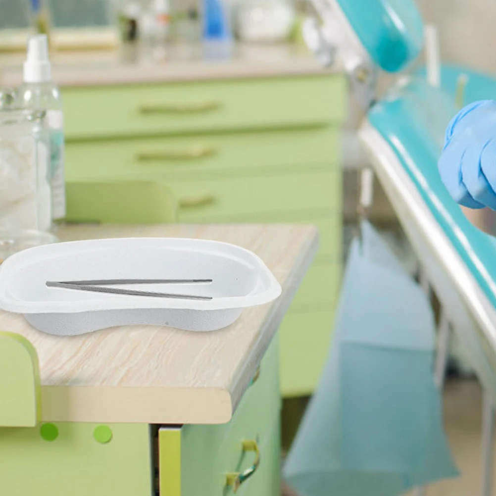 

30pcs Paper Pulp Kidney Shaped Tray Single Use Dish For Nursing Care Hospital Vomit Container Injection
