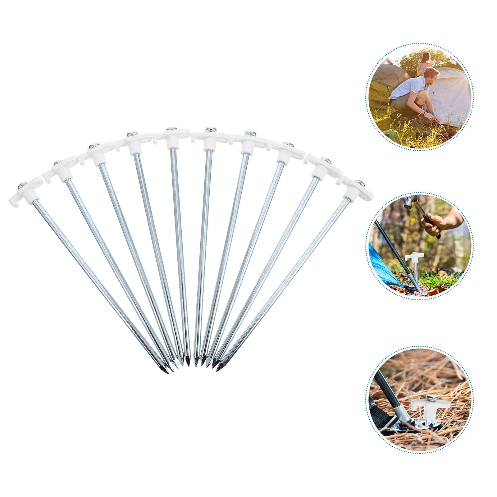 

10 Pcs Tent Pegs Outdoor Teepee Garden Stake Camping Hardware Sand Stakes Windproof Bold