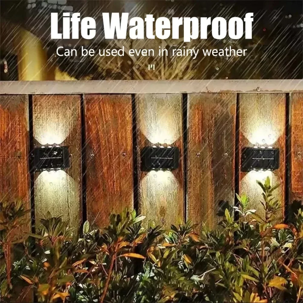 4/6/8 LED Solar Outdoor Light Solar Lighting Waterproof Lamp Streetlights Exterior Garden Decoration Garland Solar Wall Light view 2