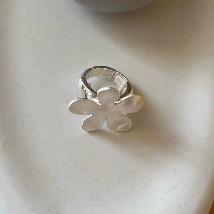 BF CLUB Anello in argento sterling 925 per gioielli da donna Stringa Fiore Dito aperto Anello fatto a mano Allergia per regalo di compleanno per feste