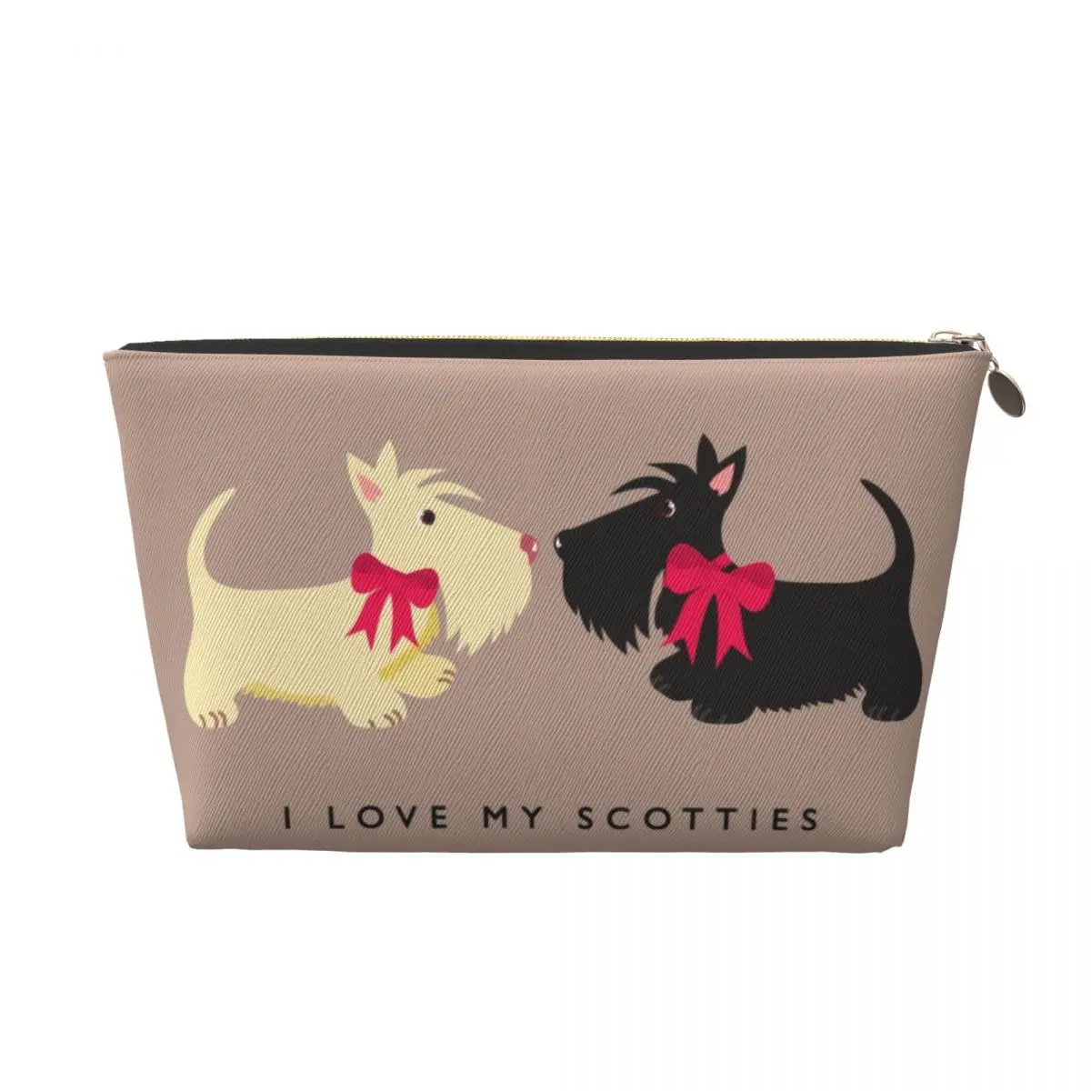 Custom I Love My Scotties Travel Toiletry Bag Women Scottish Terrier Dog Cosmetic Makeup Organizer Beauty Storage Dopp Kit