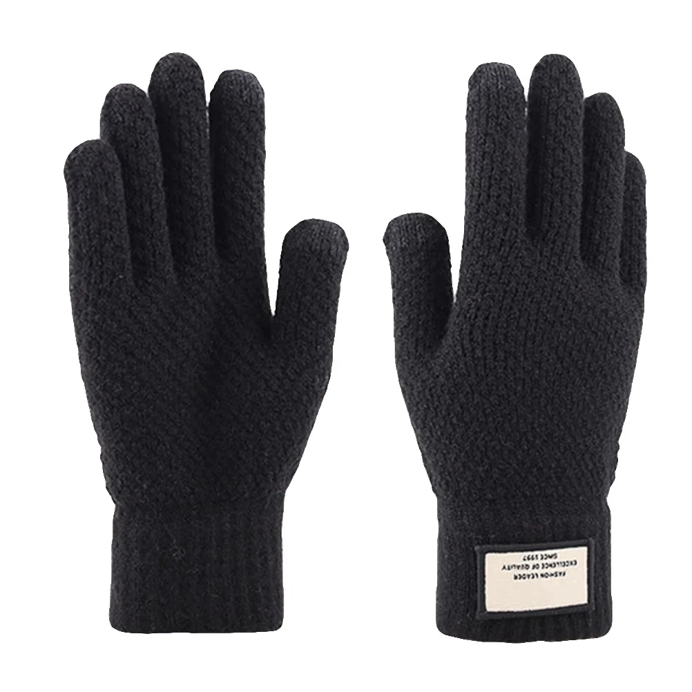 

1 Pair Screen Gloves Winter Anti-Skid Fleece Lined Insulated Gloves For Men Women Outdoor Windproof Thermal
