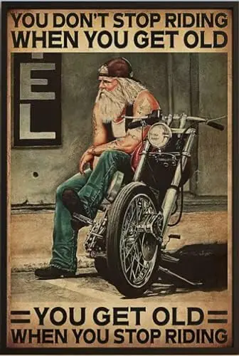 .When you stop ridingMetal Tin Sign  Metal Posters Metal Signs Vintage Wall Art for Home Wall Decor Home Office Decoration for D