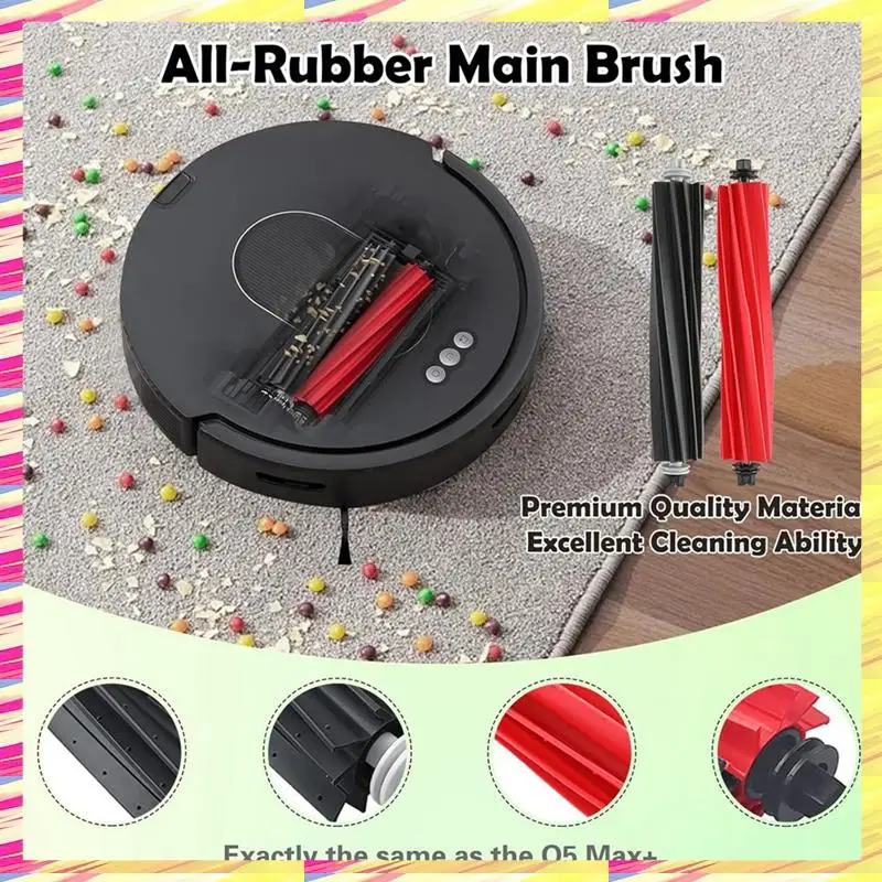

ABJJ For Roborock Q5 Max+ / Q5 Duoroller+ Robot Vacuum Cleaner Main Side Brush Hepa Filter Dust Bags Replacement Parts