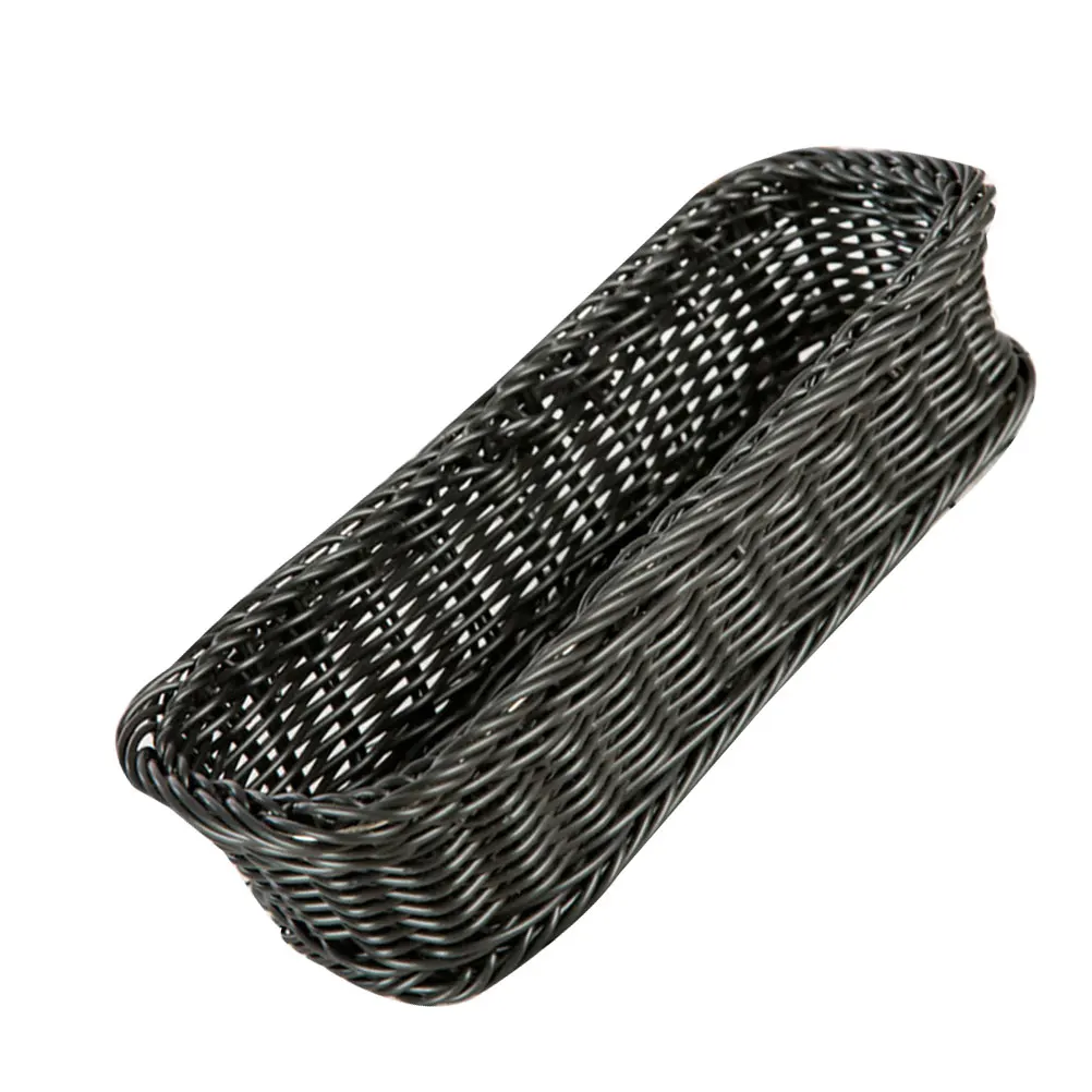 

Multifunctional Square Imitation Rattan Woven Plate Basket Plate Woven Storage Bread Snack Fruit Hotel Restaurant Plastic