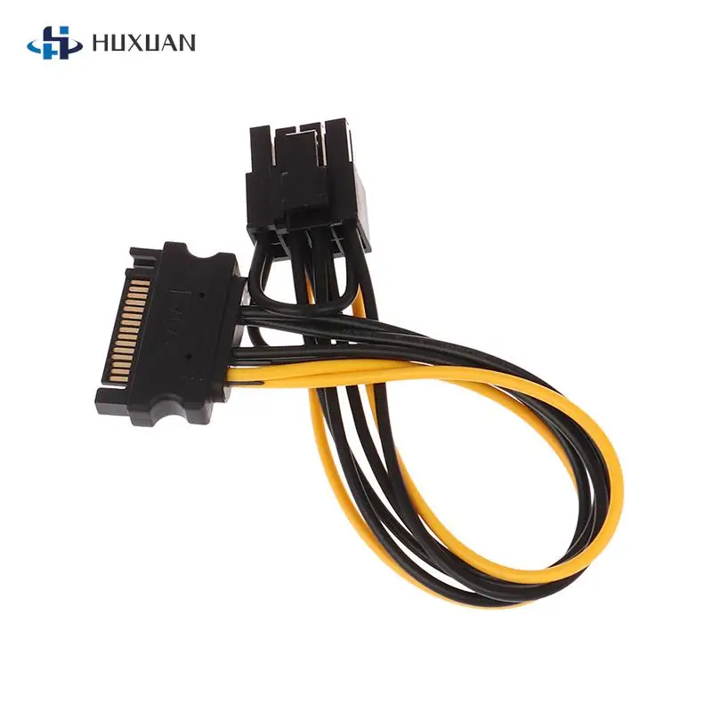 1Pc 15pin SATA Male To 8pin(6+2) PCI-E Power Supply Cable 18AWG Wire 20cm SATA Cable 15-pin To 8 Pin Cable Wire For Graphic Card