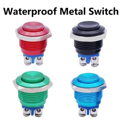 5/20PCS 16mm Momentary PC High Cover Switch Metal  Waterproof Push Button Switches Car Power Welding free With ScrewTerminals