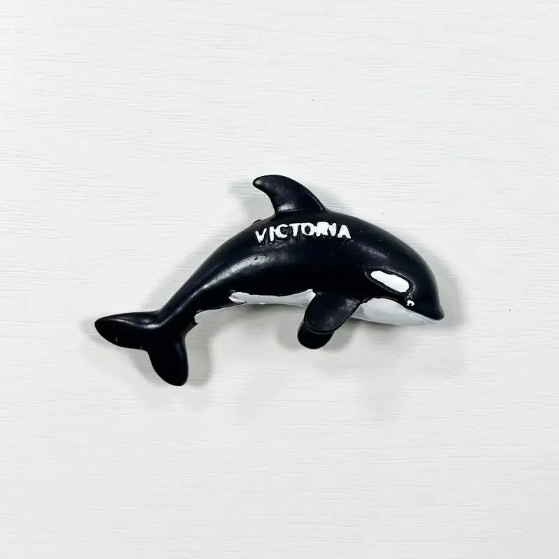 British Victorian hand-painted orca whale cultural and refrigerator magnet, high aesthetic value, exquisite souvenir ar