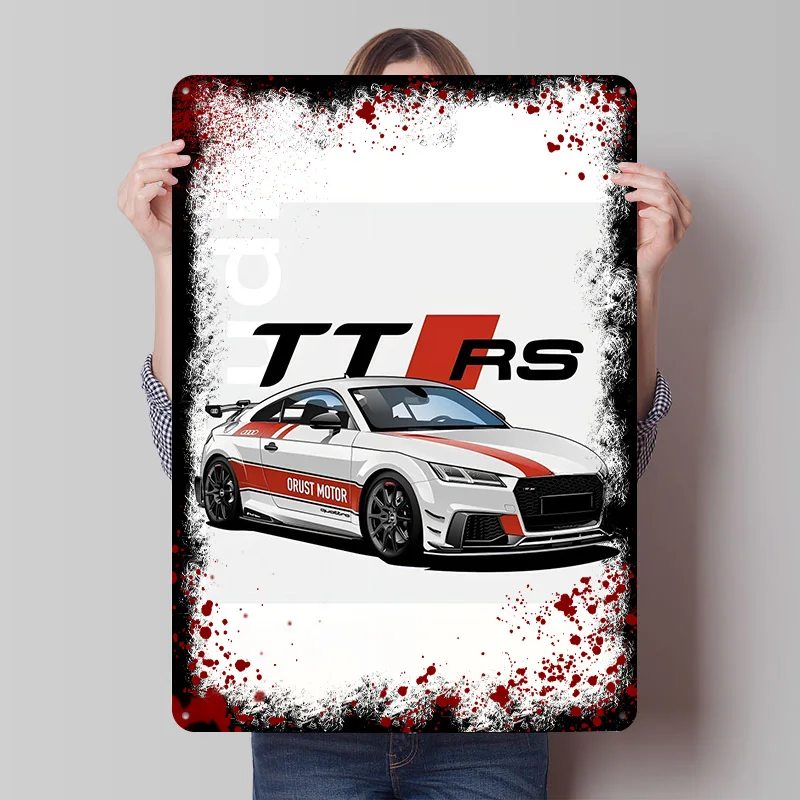 Sport TT RS Auto Druckposter Maßgefertigte Retro Wandkunst Vintage Metallschilder für Fans Schlafzimmerdekoration Raumdekoration Zuhause