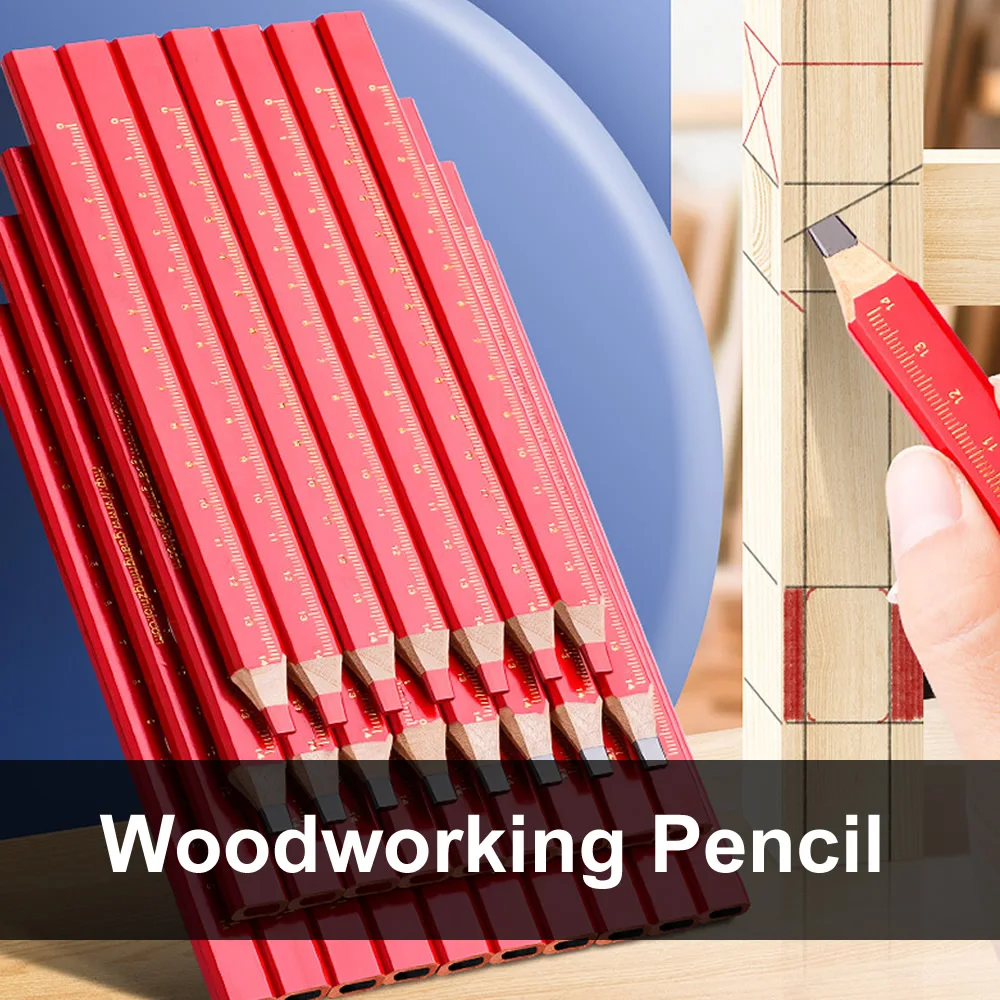 1/5/10 قطعة قلم نجار سميك الأساسية قلم أسود خاص بمناسبة القلم DIY بها بنفسك مع مقياس أداة النجار القلم القرطاسية بمناسبة القلم #6