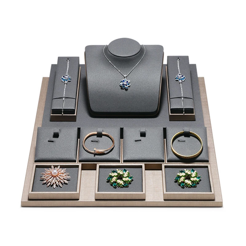 High end counter jewelry display props, jewelry rings, necklaces, bracelets, earrings, jewelry display shelves, storage stand