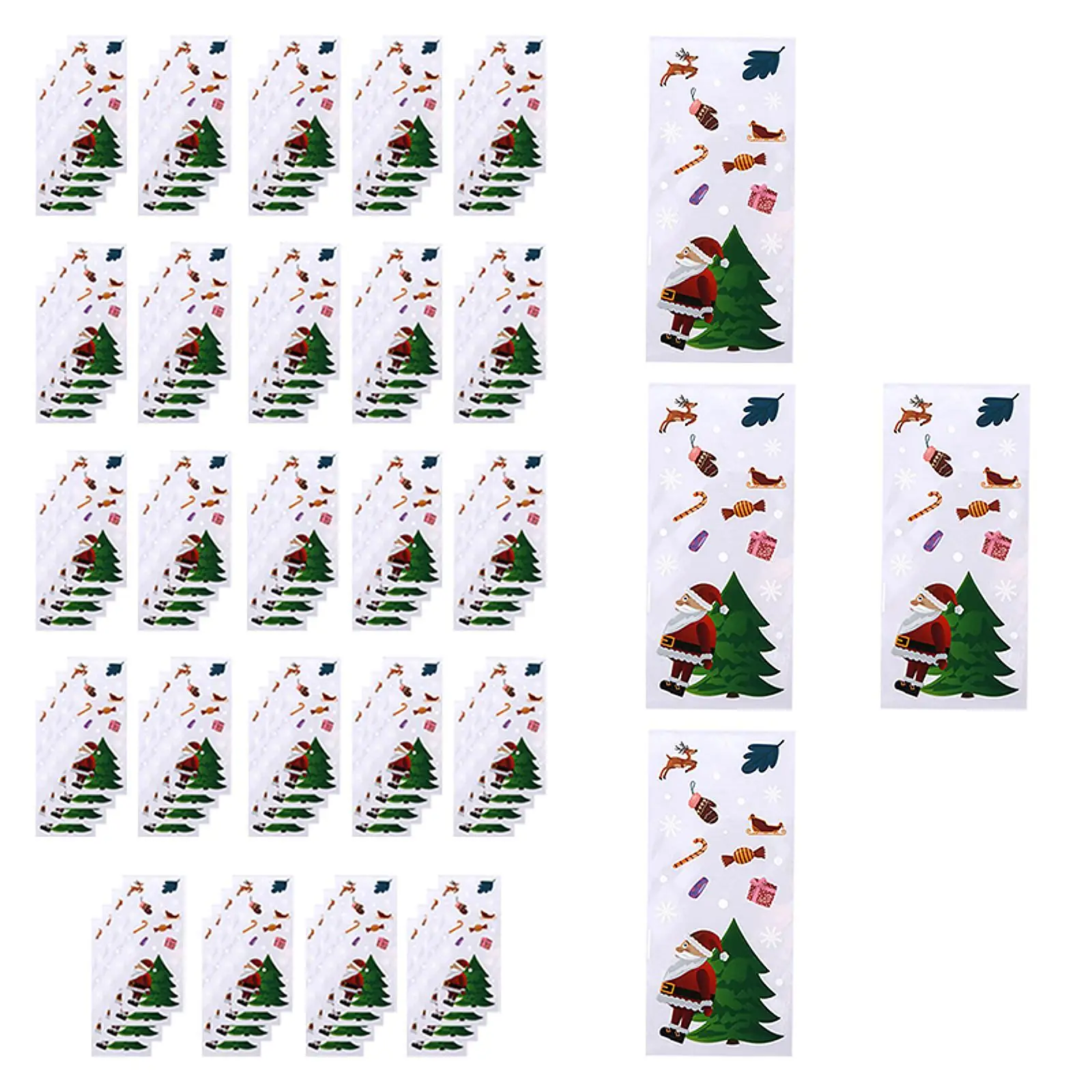 50/100pcs Christmas Print Opp Bag Candy Cookie Dessert Bags Party Gift Bag