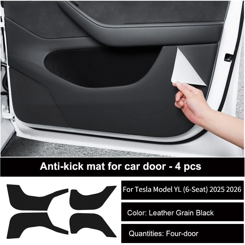 Für Tesla Model 3 Y 2026 Autotür Anti-Kick-Matte Panel Leder Kohlefaser Innenraum Handschuhfach Schutzaufkleber Auto-Zubehör