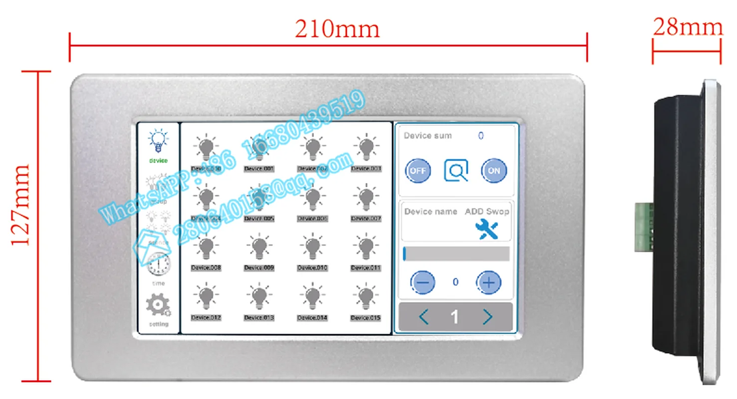 Dc12V Dimmer Hook Two Channel 128 Pcs Led Devices Touch Screen Dali Master Controller per Smart Home
