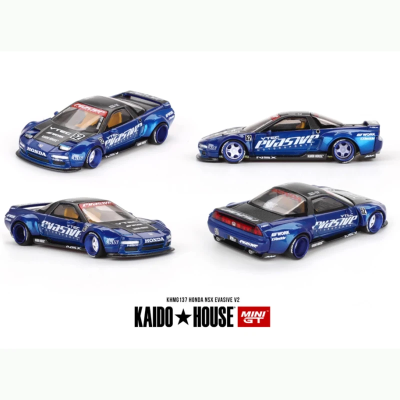 Kaido House& MINIGT 1/64 Electroplated Datsun/Blue NSX/Civic Alloy Car Model Collection Display Toy Gifts Souvenirs