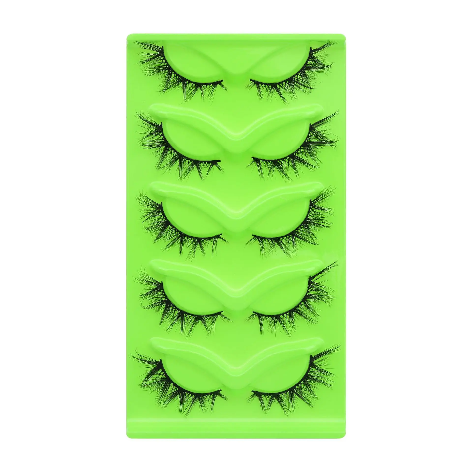 ホット 5 ペア斜めフライングキャット偽まつげ安定した供給ボリュームフルとふわふわキャットアイ効果個別のストリップ