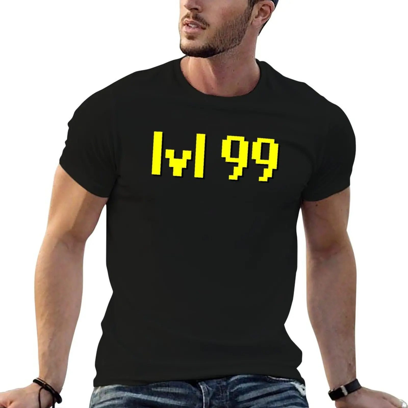 

Level 99 Maxed T-Shirt man t shirt graphic man t shirts high quality luxury brand t shirts for man pack white T-shirt