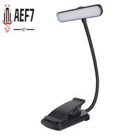 AEF7-LED Book Light USB Rechargeable Desk Clip Night Light Mini Rotatable Table Lamp Portable Reading Light For In Bed