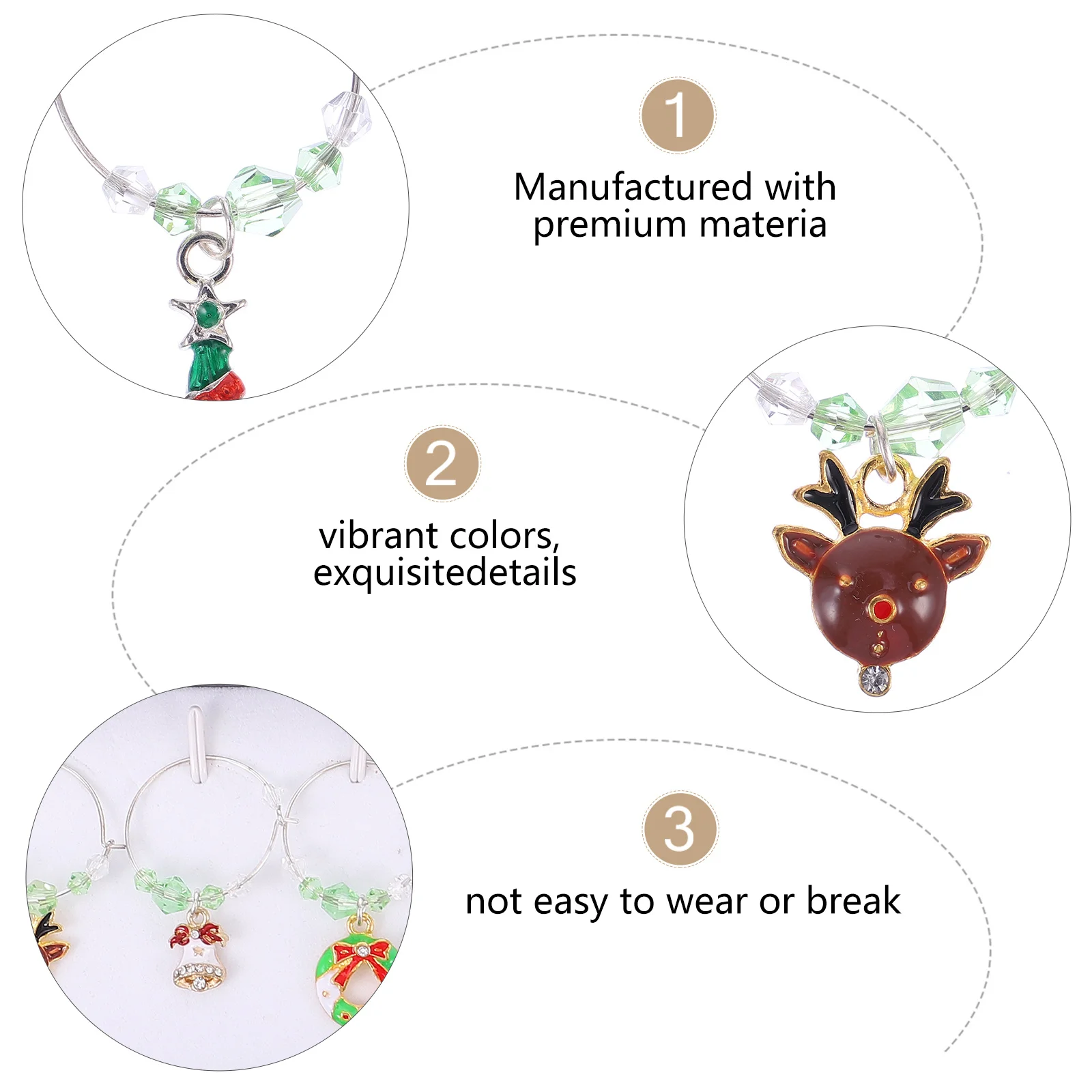 

6Pcs Heat Resistant Wine Glass Lables Fine Craftsmanship Reusable Supplies Smooth Surface Party Label Rings